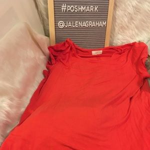 Cupio L coral orange tunic top